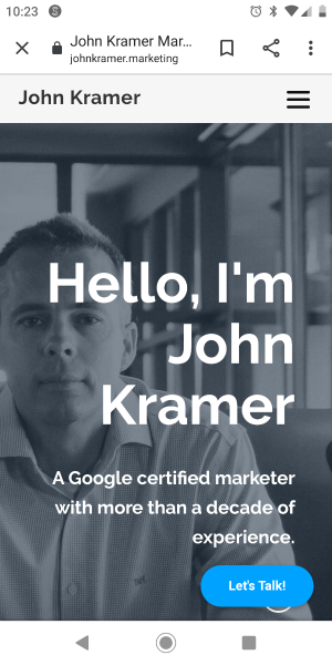 John Kramer Marketing - above the folder homepage